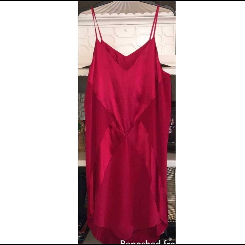 NWT Michelle Mason 8 red slip dress $561 silk